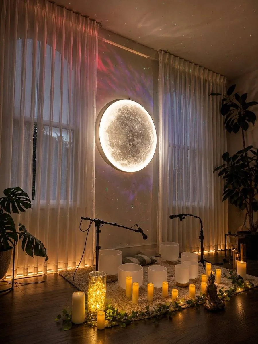Moonlit private healing space at Mystic Wellness