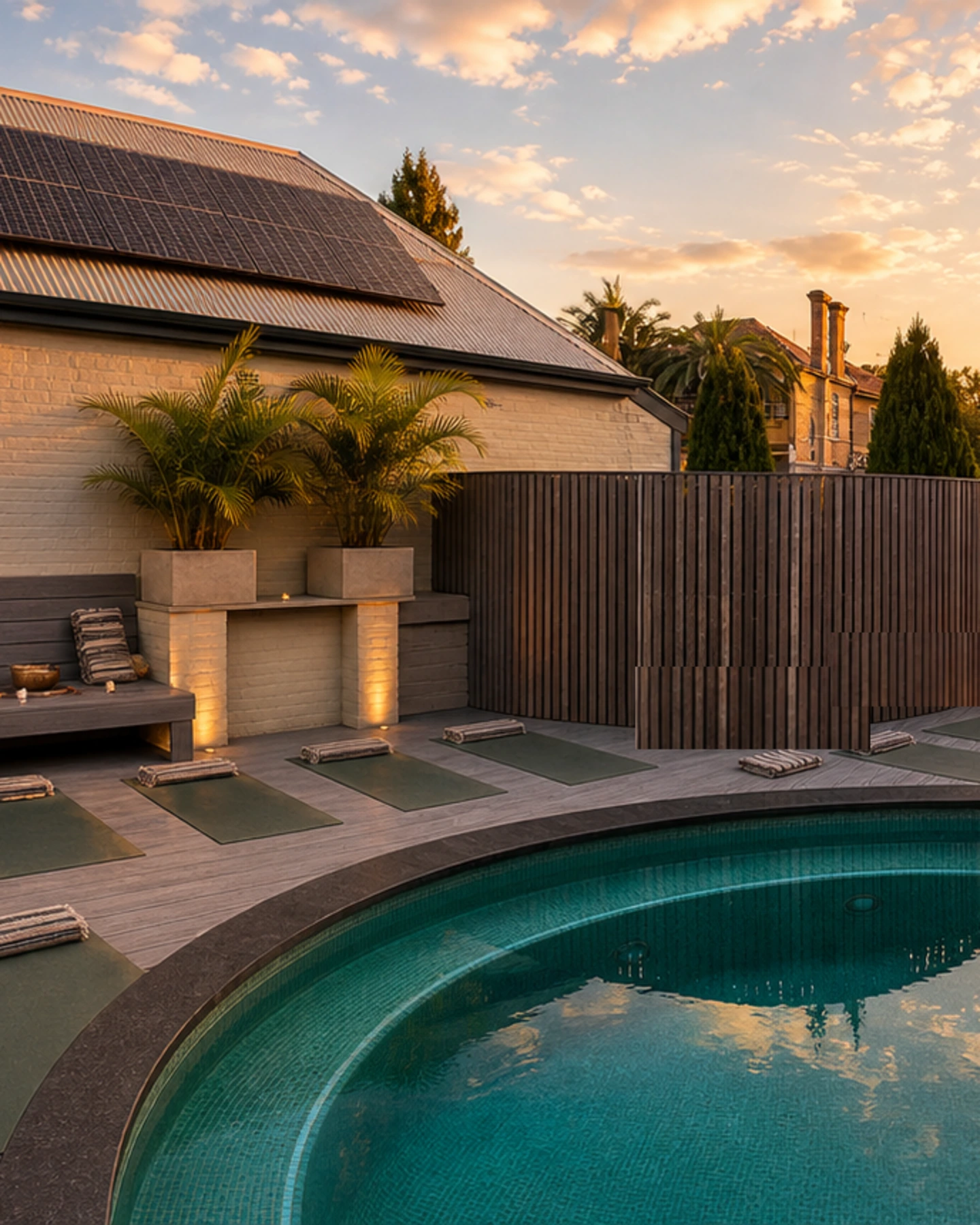Mystic Wellness outdoor terrace and sanctuary detail in Petersham